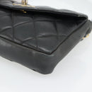 CHANEL Matelassé Ketten-Bauchtasche Lammleder Schwarz Gold CC Authentisch 182541-9