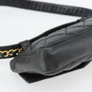 CHANEL Matelassé Ketten-Bauchtasche Lammleder Schwarz Gold CC Authentisch 182541-16