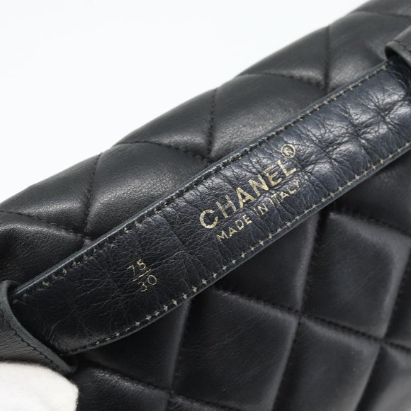 CHANEL Matelassé Ketten-Bauchtasche Lammleder Schwarz Gold CC Authentisch 182541