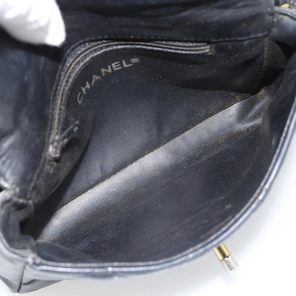 CHANEL Matelassé Ketten-Bauchtasche Lammleder Schwarz Gold CC Authentisch 182541