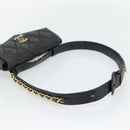 CHANEL Matelassé Ketten-Bauchtasche Lammleder Schwarz Gold CC Authentisch 182541-7