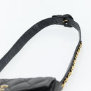 CHANEL Matelassé Ketten-Bauchtasche Lammleder Schwarz Gold CC Authentisch 182541-8