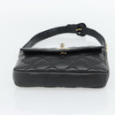 CHANEL Matelassé Ketten-Bauchtasche Lammleder Schwarz Gold CC Authentisch 182541-5
