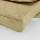 CHANEL Bicolore Waist bag Lamb Skin Beige Gold CC Auth 182545-10