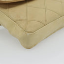 CHANEL Bicolore Waist bag Lamb Skin Beige Gold CC Auth 182545-11