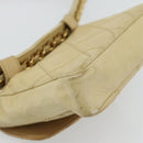 CHANEL Bicolore Waist bag Lamb Skin Beige Gold CC Auth 182545-13