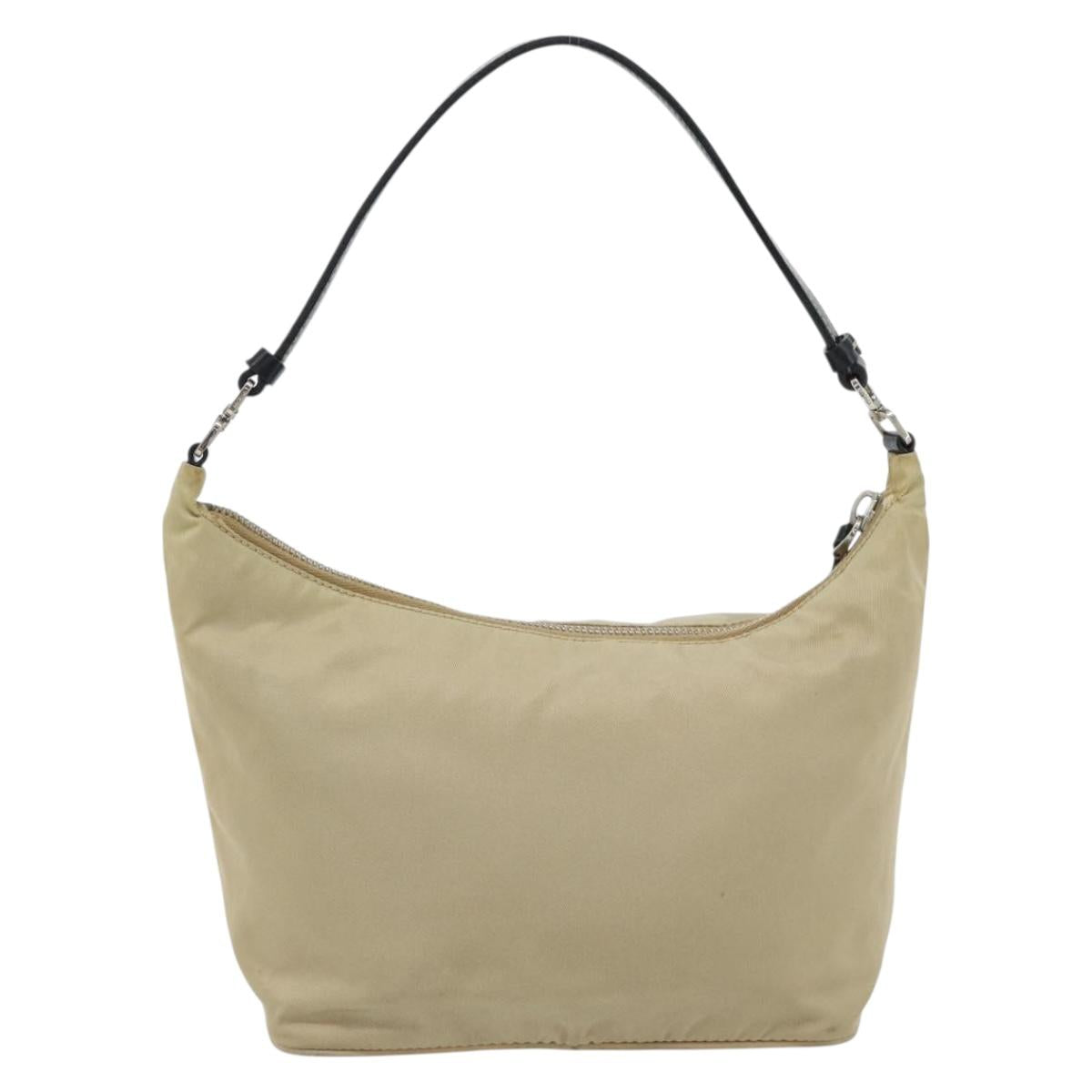 PRADA ナイロン ショルダーバッグ ベージュ PRADA Shoulder Bag Nylon Beige Silver Auth 182546A | Brand Street