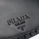 PRADA Schoudertas met Ketting Leer Zwart Origineel 182547M-17
