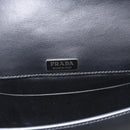 PRADA Schoudertas met Ketting Leer Zwart Origineel 182547M-18