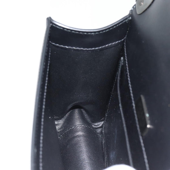 PRADA Schoudertas met Ketting Leer Zwart Origineel 182547M