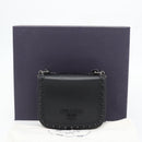 PRADA Schoudertas met Ketting Leer Zwart Origineel 182547M-12