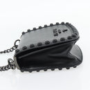 PRADA Schoudertas met Ketting Leer Zwart Origineel 182547M-3