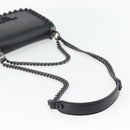 PRADA Schoudertas met Ketting Leer Zwart Origineel 182547M-6