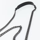 PRADA Schoudertas met Ketting Leer Zwart Origineel 182547M-7