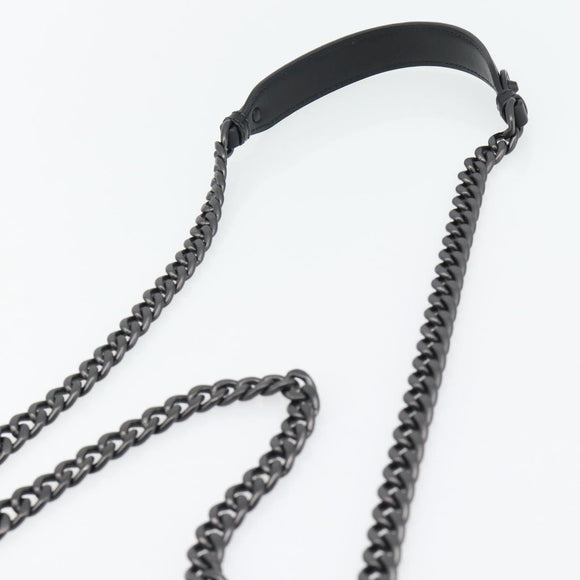 PRADA Schoudertas met Ketting Leer Zwart Origineel 182547M