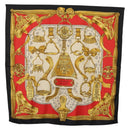 HERMES Carre 90 Scarf ""ETRIERS"" Silk Gold Auth 182548M-1
