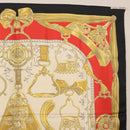 HERMES Carre 90 Scarf ""ETRIERS"" Silk Gold Auth 182548M-18