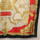 HERMES Carre 90 Scarf ""ETRIERS"" Silk Gold Auth 182548M-24