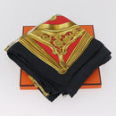 HERMES Carre 90 Scarf ""ETRIERS"" Silk Gold Auth 182548M-12