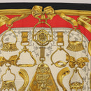 HERMES Carre 90 Scarf ""ETRIERS"" Silk Gold Auth 182548M-3