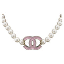 CHANEL COCO Mark Necklace metal Gold Tone CC Auth 182550SM-1