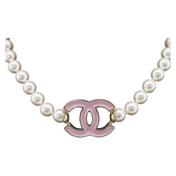 CHANEL COCO Mark Necklace metal Gold Tone CC Auth 182550SM