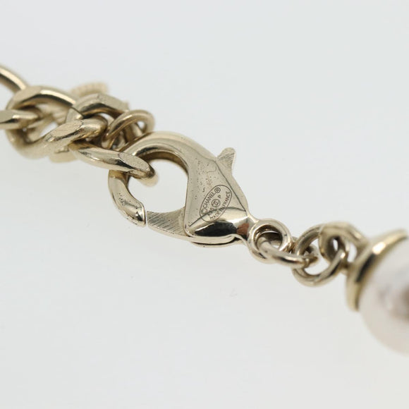 CHANEL COCO Mark Necklace metal Gold Tone CC Auth 182550SM