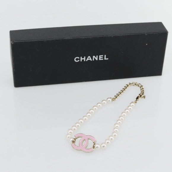 CHANEL COCO Mark Necklace metal Gold Tone CC Auth 182550SM