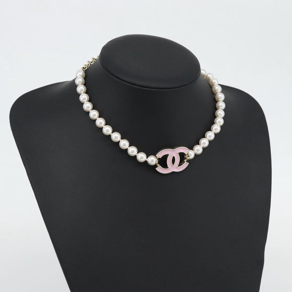 CHANEL COCO Mark Necklace metal Gold Tone CC Auth 182550SM