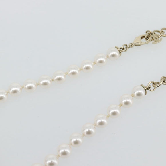 CHANEL COCO Mark Necklace metal Gold Tone CC Auth 182550SM