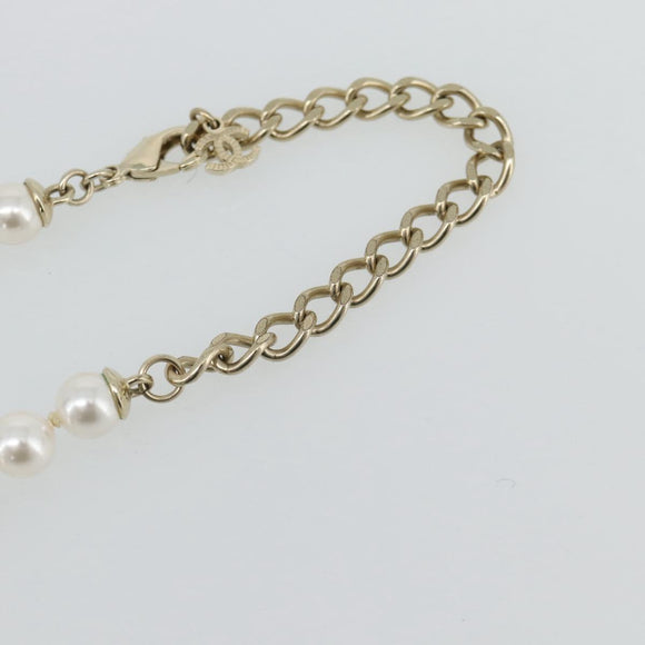 CHANEL COCO Mark Necklace metal Gold Tone CC Auth 182550SM
