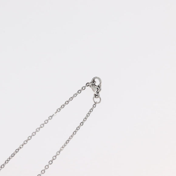 HERMES Pop Ash H Necklace metal Silver Auth 182551M