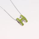 HERMES Pop Ash H Necklace metal Silver Auth 182551M-3