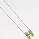 HERMES Pop Ash H Necklace metal Silver Auth 182551M-4