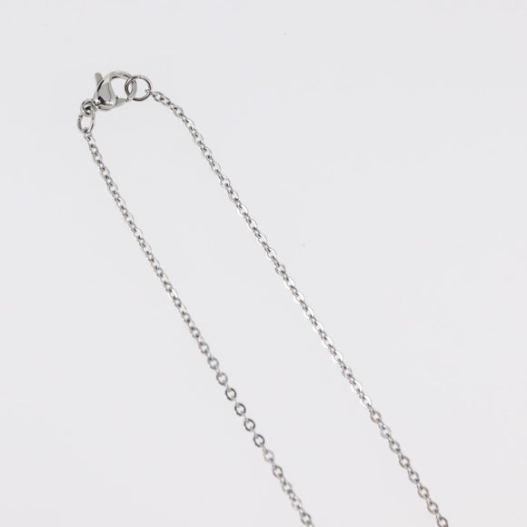 HERMES Pop Ash H Necklace metal Silver Auth 182551M
