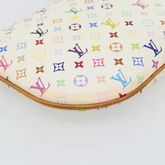 LOUIS VUITTON Monogram Multicolor Pochette GM Pouch White M60027 LV Auth 182552A