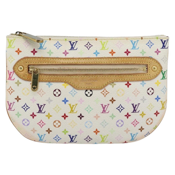 LOUIS VUITTON Monogram Multicolor Pochette GM Pouch White M60027 LV Auth 182552A