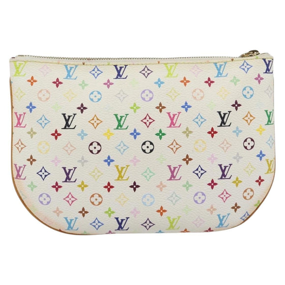 LOUIS VUITTON Monogram Multicolor Pochette GM Pouch White M60027 LV Auth 182552A