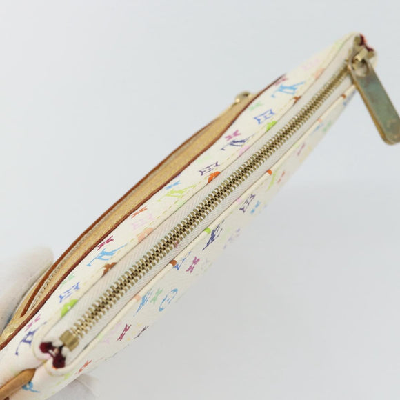 LOUIS VUITTON Monogram Multicolor Pochette GM Pouch White M60027 LV Auth 182552A