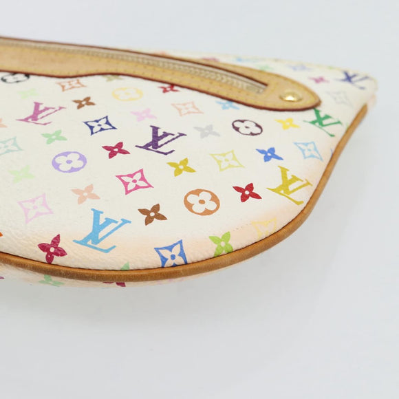 LOUIS VUITTON Monogram Multicolor Pochette GM Pouch White M60027 LV Auth 182552A