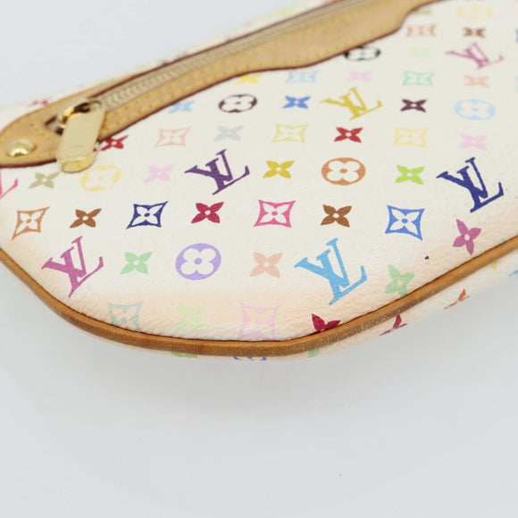LOUIS VUITTON Monogram Multicolor Pochette GM Pouch White M60027 LV Auth 182552A