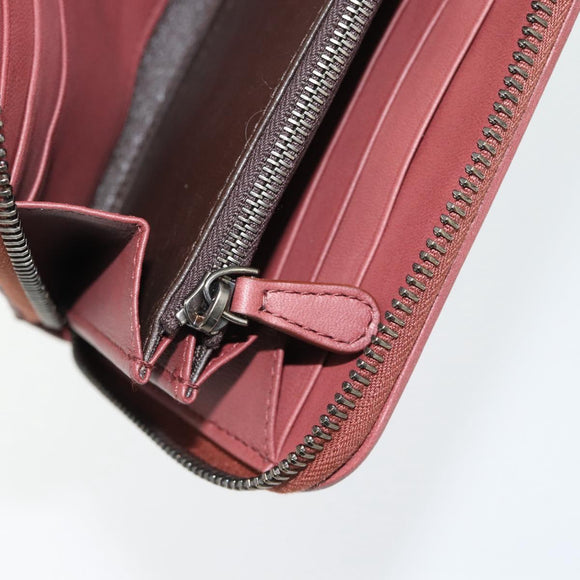BOTTEGA VENETA INTRECCIATO Lange Portemonnee Leer Bruin Zilver 114076 Auth 182558M