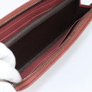 BOTTEGA VENETA INTRECCIATO Lange Portemonnee Leer Bruin Zilver 114076 Auth 182558M-21