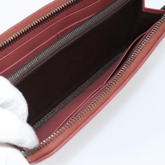 BOTTEGA VENETA INTRECCIATO Lange Portemonnee Leer Bruin Zilver 114076 Auth 182558M