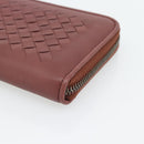 BOTTEGA VENETA INTRECCIATO Lange Portemonnee Leer Bruin Zilver 114076 Auth 182558M-7