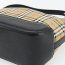 BURBERRY Nova Check Umhängetasche Canvas Beige Gold Auth 182559-9