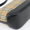 BURBERRY Nova Check Umhängetasche Canvas Beige Gold Auth 182559-16
