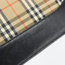 BURBERRY Nova Check Umhängetasche Canvas Beige Gold Auth 182559-17