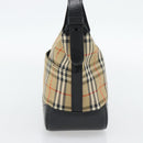 BURBERRY Nova Check Umhängetasche Canvas Beige Gold Auth 182559-3