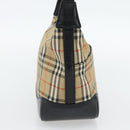 BURBERRY Nova Check Umhängetasche Canvas Beige Gold Auth 182559-4